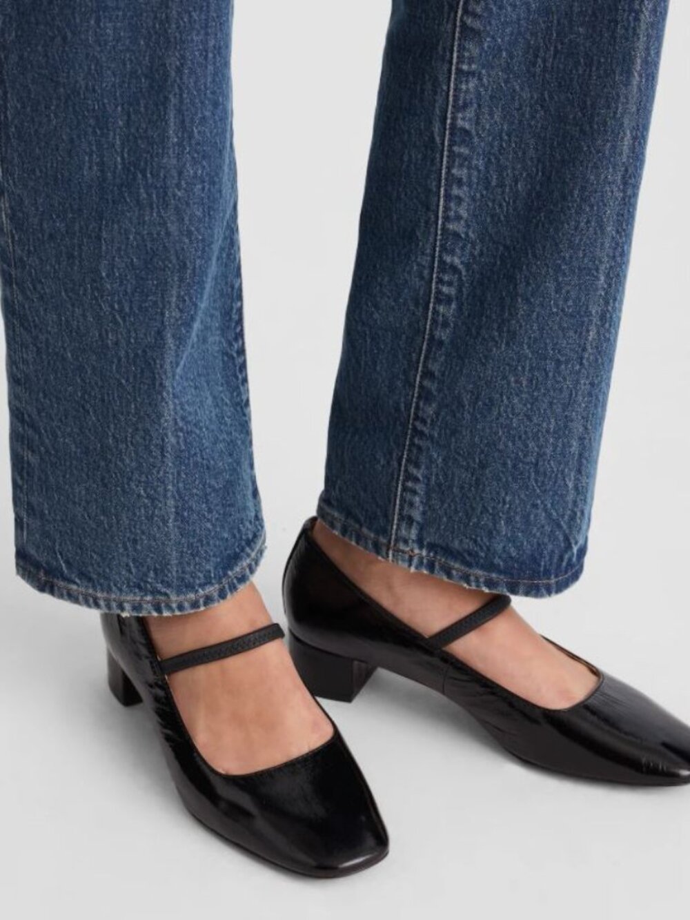 NWT | Madewell SOLD OUT The Greta Pump in Crinkled Patent Leather Black Size 9.5 - Picture 3 of 11